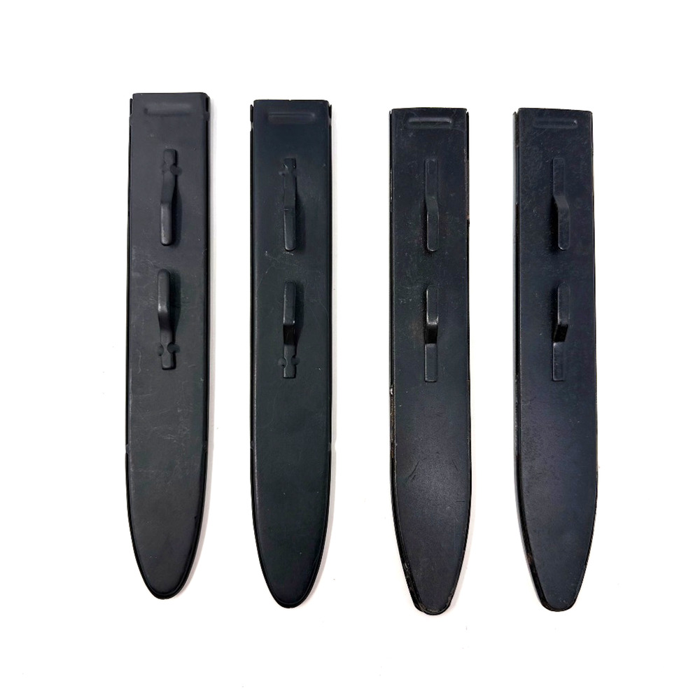Lot of 4 Black Metal Scabbard Belt Clips Frog Back Plates 7.25"